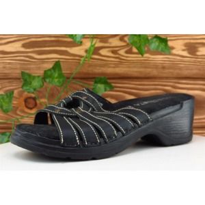 Modellista‎ Size 7 M Black Slide Leather Women Sandal Shoes